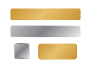 Wall Mural - Bronze, silver and golden banners. Metal gold plate vector vintage