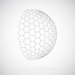 Vector 3d object from a hexagon grid with dots. stylish design