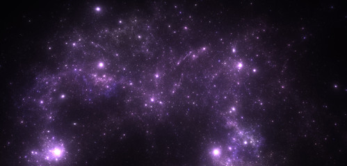 Wall Mural - Illustration of a space and starfield on a dark background.