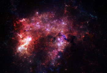Wall Mural - Illustration of a space and starfield on a dark background.