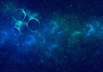 Wall Mural - planets in outer space with nebula and stars