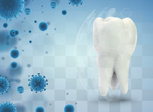 Protection Of Teeth From Caries And Diseases. Vector Template