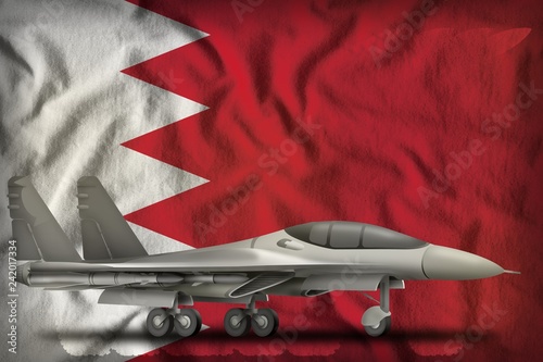 Fotografía fighter, interceptor on the Bahrain state flag background