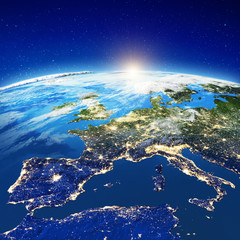 europe at night
