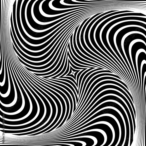 Abstract op art design. Illusion of vortex movement.