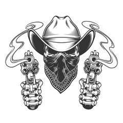 Wall Mural - Cowboy skull with scarf on face