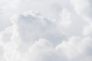 view on a soft white fluffy clouds as background, texture (abstract)