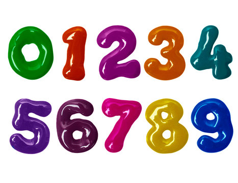 Thick numbers made of colorful glaze in high resolution (part 2. Numbers)