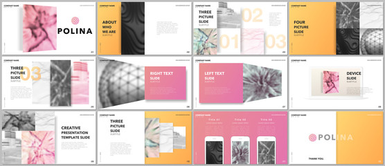 Wall Mural - minimal presentations design, portfolio vector templates with elements on white background. multipur
