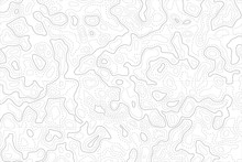 Relief Topographic Map Of The Area With High-level Contour Contours And Geodetic Grid. Abstract Vectror Line Background.