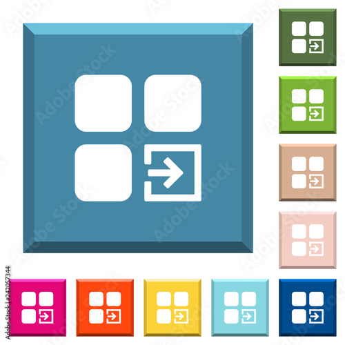 Valokuva Import component white icons on edged square buttons