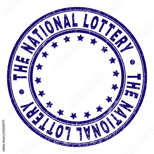 фотография THE NATIONAL LOTTERY stamp seal watermark with grunge texture