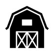 Western prairie barn house front view flat vector icon for farm apps and websites