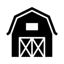 Western Prairie Barn House Front View Flat Vector Icon For Farm Apps And Websites