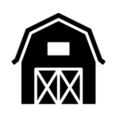 western prairie barn house front view flat vector icon for farm apps and websites
