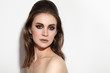 © marinafrost - Beautiful Woman with Professional Makeup. Celebrate Style Eye Make-up, Perfect Eyebrows, Shine Skin. Bright Fashion Look