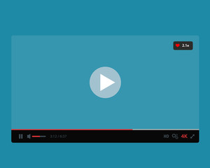 Leinwandbilder - Flat Video Player interface. Mockup for web and mobile apps. video frame