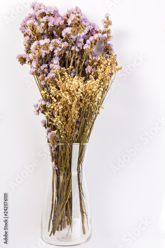 Bouquet Of Dried Flowers In Glass Vase Buy This Stock Photo And