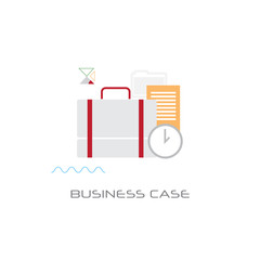 Poster - briefcase with document contract business case concept line style isolated