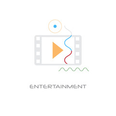  - video player entertainment multimedia application concept line style isolated
