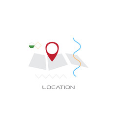 Poster - map navigation app geo tag location position concept line style isolated