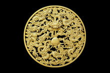 Woodcarving Gold Dragon Play Beads