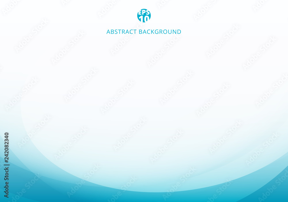 Abstract elegant blue light curve template on white background with copy space. - obrazy, fototapety, plakaty 
