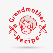 Grandmother Recipe Logo Template - Vector