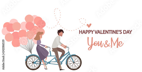 Fotografie, Obraz Valentine's day, romantic illustration with people