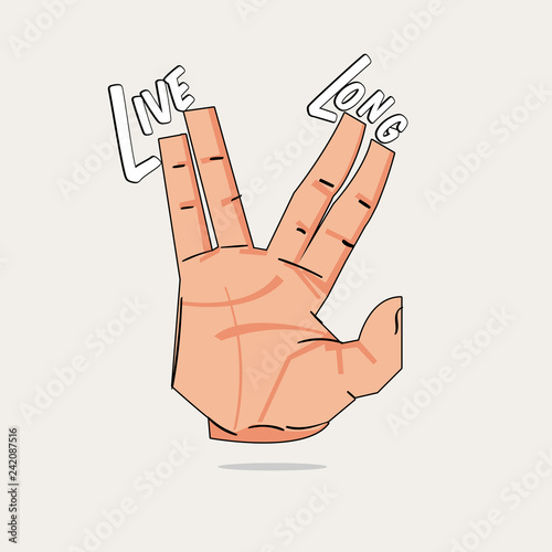 Fotografía live long hand sign - vector
