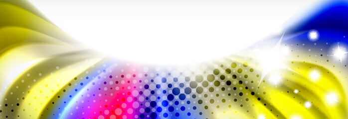 Fluid liquid colors abstract background, colorful geometric background - fluid shapes composition
