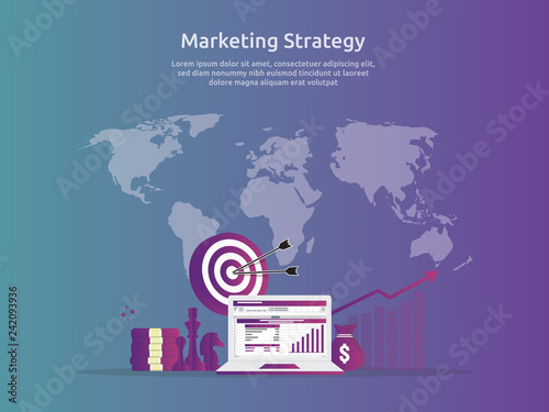 Marketing Strategy Spreadsheet On Screen Business Finance