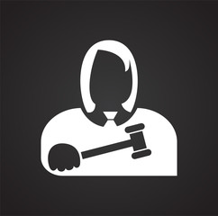 Fototapete - Judge icon on black background for graphic and web design, Modern simple vector sign. Internet concept. Trendy symbol for website design web button or mobile