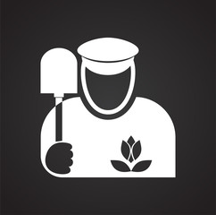 Fototapete - Farmer icon on black background for graphic and web design, Modern simple vector sign. Internet concept. Trendy symbol for website design web button or mobile