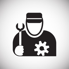 Fototapete - Worker icon on white background for graphic and web design, Modern simple vector sign. Internet concept. Trendy symbol for website design web button or mobile