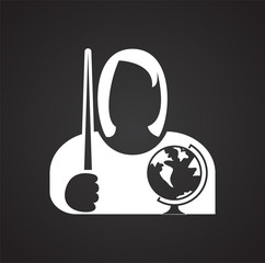 Fototapete - Teacher icon on black background for graphic and web design, Modern simple vector sign. Internet concept. Trendy symbol for website design web button or mobile