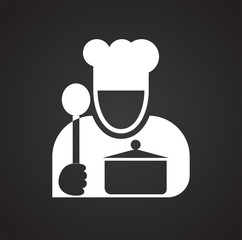 Fototapete - Cook icon on black background for graphic and web design, Modern simple vector sign. Internet concept. Trendy symbol for website design web button or mobile