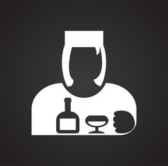 Fototapete - Waitress icon on black background for graphic and web design, Modern simple vector sign. Internet concept. Trendy symbol for website design web button or mobile
