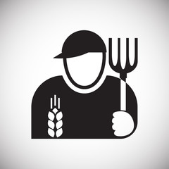 Fototapete - Farmer icon on white background for graphic and web design, Modern simple vector sign. Internet concept. Trendy symbol for website design web button or mobile