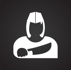 Fototapete - Butcher icon on black background for graphic and web design, Modern simple vector sign. Internet concept. Trendy symbol for website design web button or mobile