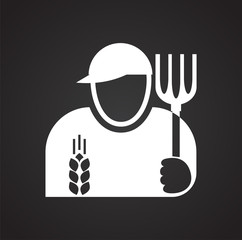 Fototapete - Farmer icon on black background for graphic and web design, Modern simple vector sign. Internet concept. Trendy symbol for website design web button or mobile