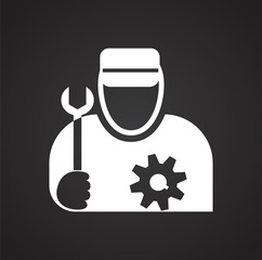 Fototapete - Worker icon on black background for graphic and web design, Modern simple vector sign. Internet concept. Trendy symbol for website design web button or mobile