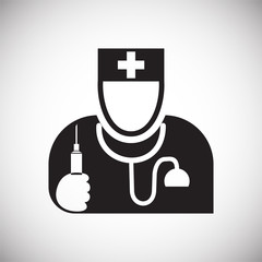 Fototapete - Doctor icon on white background for graphic and web design, Modern simple vector sign. Internet concept. Trendy symbol for website design web button or mobile