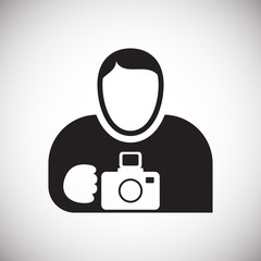 Fototapete - Photographer icon on white background for graphic and web design, Modern simple vector sign. Internet concept. Trendy symbol for website design web button or mobile