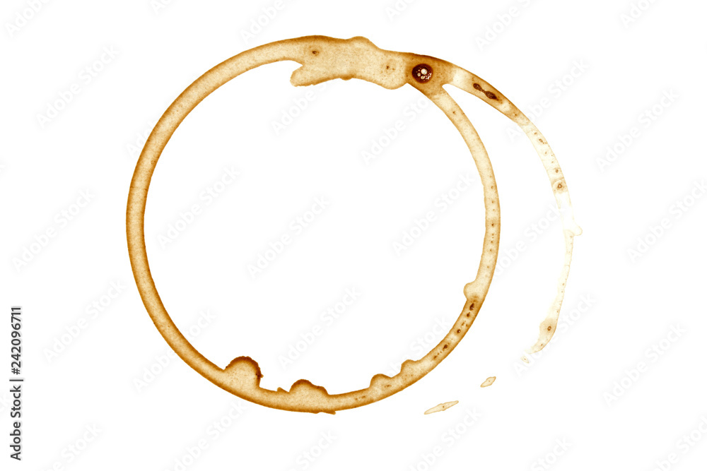 Real coffee stain - Isolated Photo - obrazy, fototapety, plakaty 