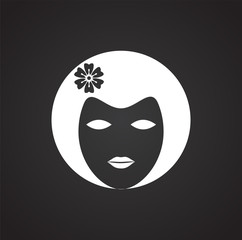 Poster - Woman day icon on black background for graphic and web design, Modern simple vector sign. Internet concept. Trendy symbol for website design web button or mobile