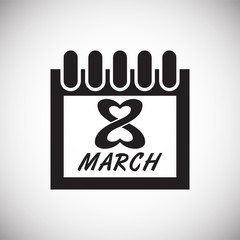 Poster - Woman day icon on white background for graphic and web design, Modern simple vector sign. Internet concept. Trendy symbol for website design web button or mobile