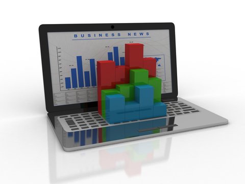 3d rendering Growth and income concept. Mixed media