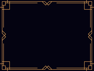 Wall Mural - Art deco frame. Vintage linear border. Design a template for invitations, leaflets and greeting cards. Style of the 1920s, 1930s. Vector illustration