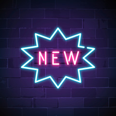 Poster - New in shop neon sign vector